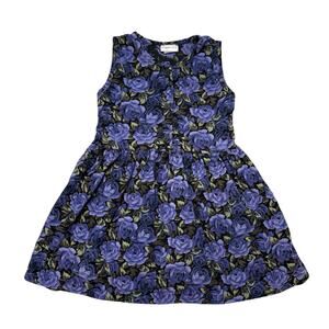 Vintage 80s 90s Corduroy Purple Rose Jumper Dress Size 5-6 Girls Made in USA